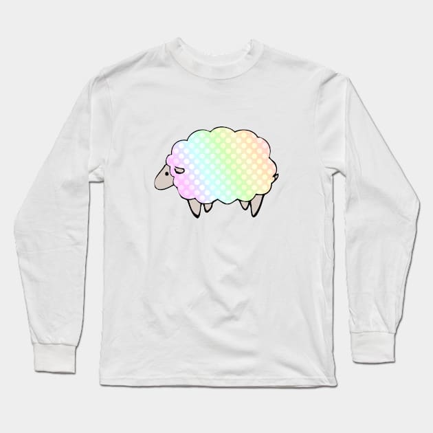 Pastel Rainbow Polkadot Sheep Long Sleeve T-Shirt by tanyadraws